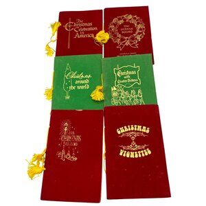 Set Of 6 Vintage Christmas Booklets With Tassels red green 1959-1960 READ